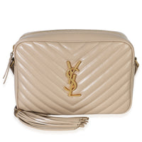 Saint Laurent Dark Beige Matelasse Calfskin Monogram Lou Camera Bag Handbag id
