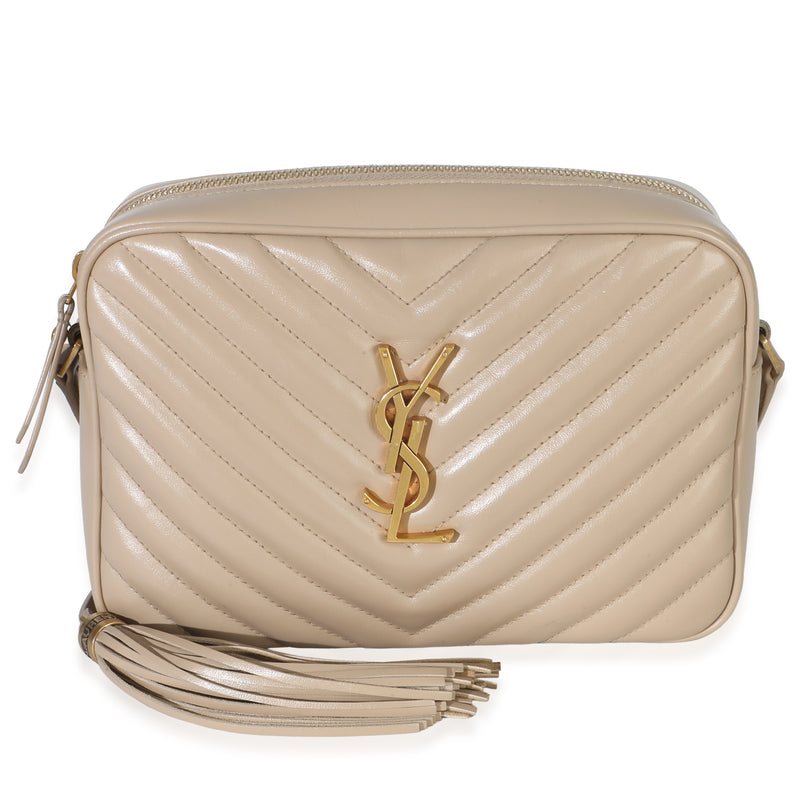 Saint Laurent Dark Beige Matelasse Calfskin Monogram Lou Camera Bag Handbag id