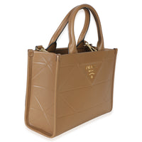 Prada Dark Beige Soft Calfskin Triangolo Symbole Mini Tote Handbag 3