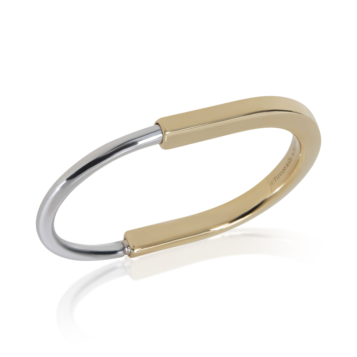 Tiffany & Co. White Gold & Yellow Gold  Lock Bangle Bracelet av