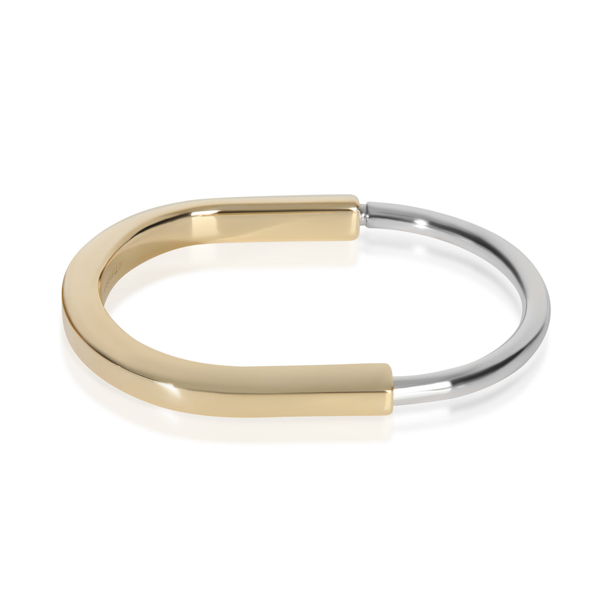 Tiffany & Co. White Gold & Yellow Gold  Lock Bangle Bracelet bv