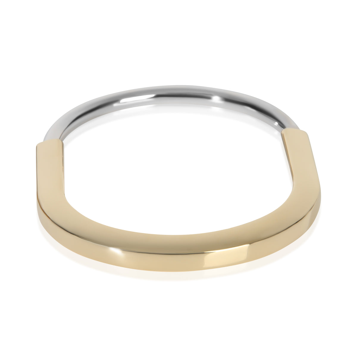 Tiffany & Co. White Gold & Yellow Gold  Lock Bangle Bracelet fv