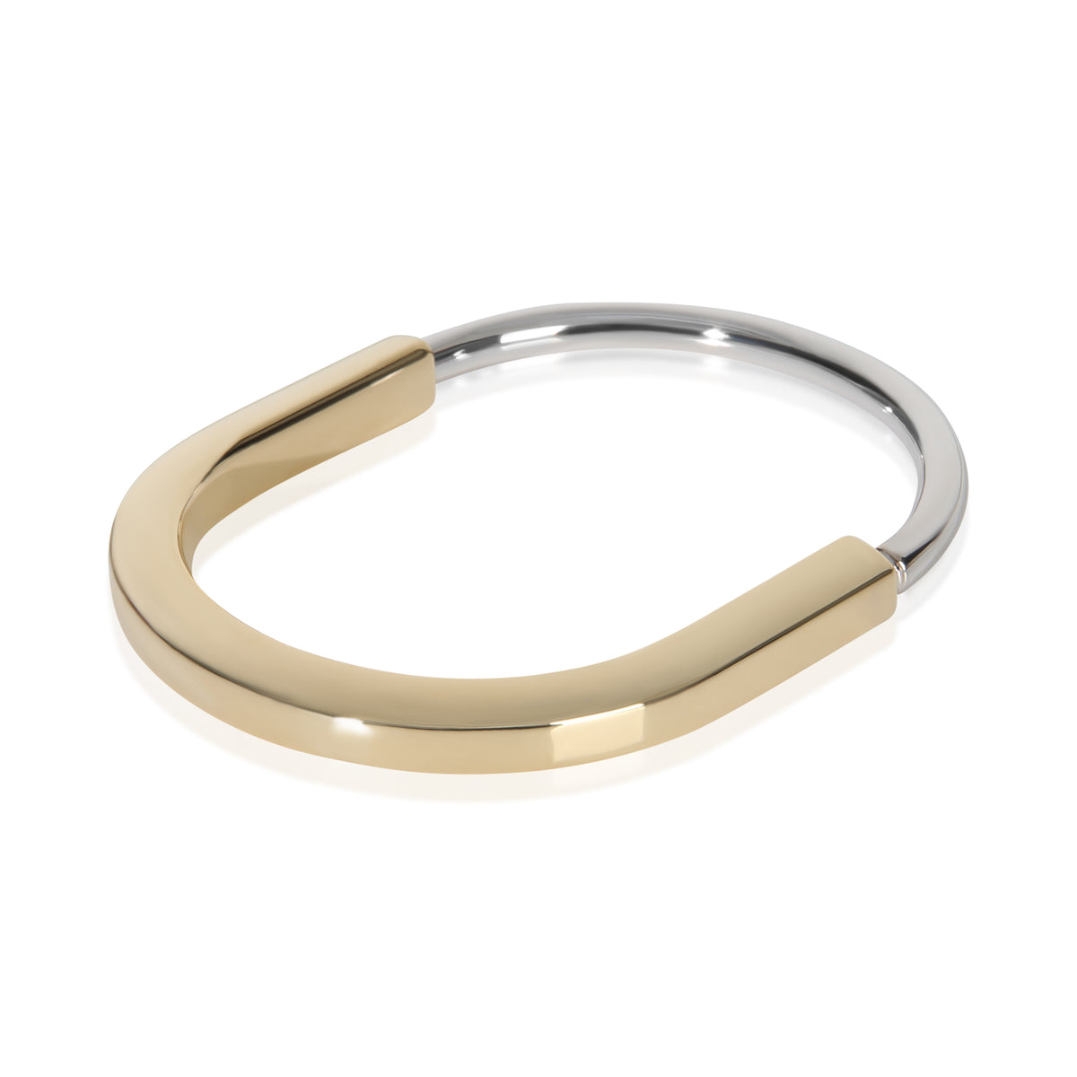 Tiffany & Co. White Gold & Yellow Gold  Lock Bangle Bracelet sv