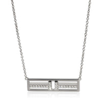 Tiffany & Co. White Gold Diamond Tiffany T Horizontal Bar Pendant fv