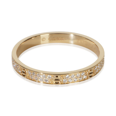 Cartier Yellow Gold Diamond Mini Pave Love Ring fv