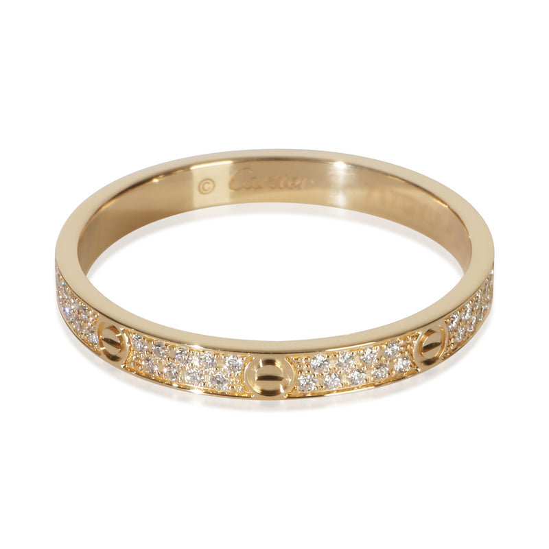 Cartier Yellow Gold Diamond Mini Pave Love Ring fv