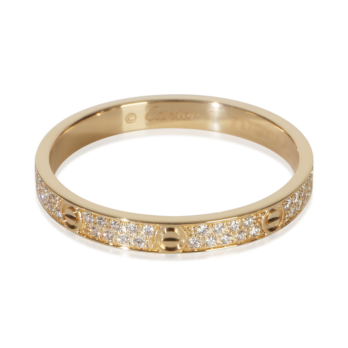 Cartier Yellow Gold Diamond Mini Pave Love Ring fv