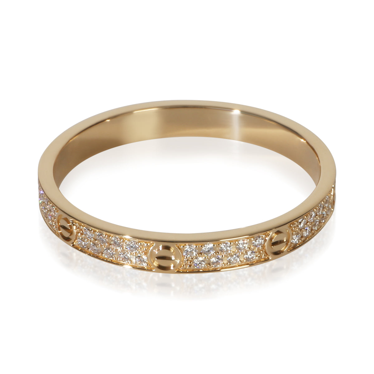 Cartier Yellow Gold Diamond Mini Pave Love Ring pv