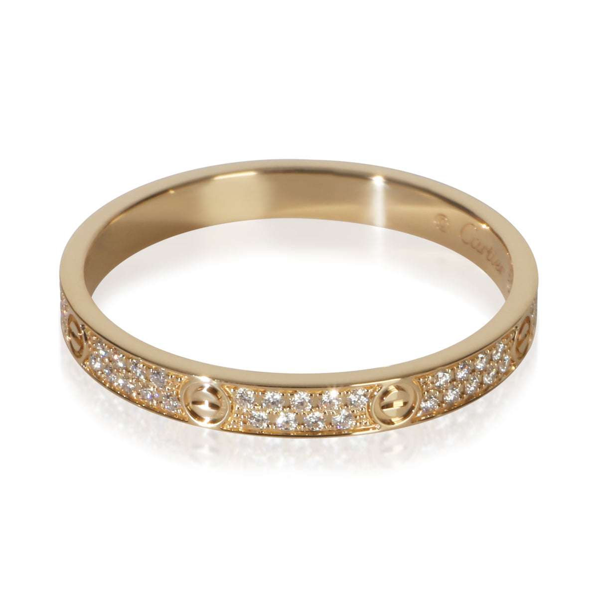 Cartier Yellow Gold Diamond Mini Pave Love Ring sv