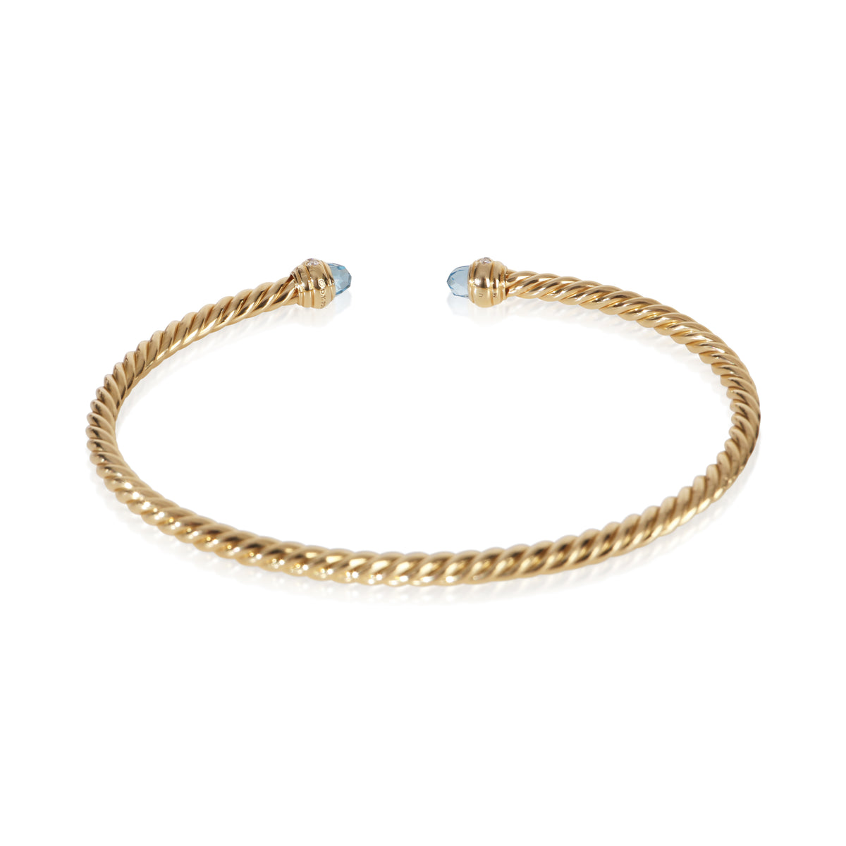 David Yurman Yellow Gold Topaz and Diamond Cablespira Bracelet pv