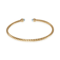 David Yurman Yellow Gold Topaz and Diamond Cablespira Bracelet pv