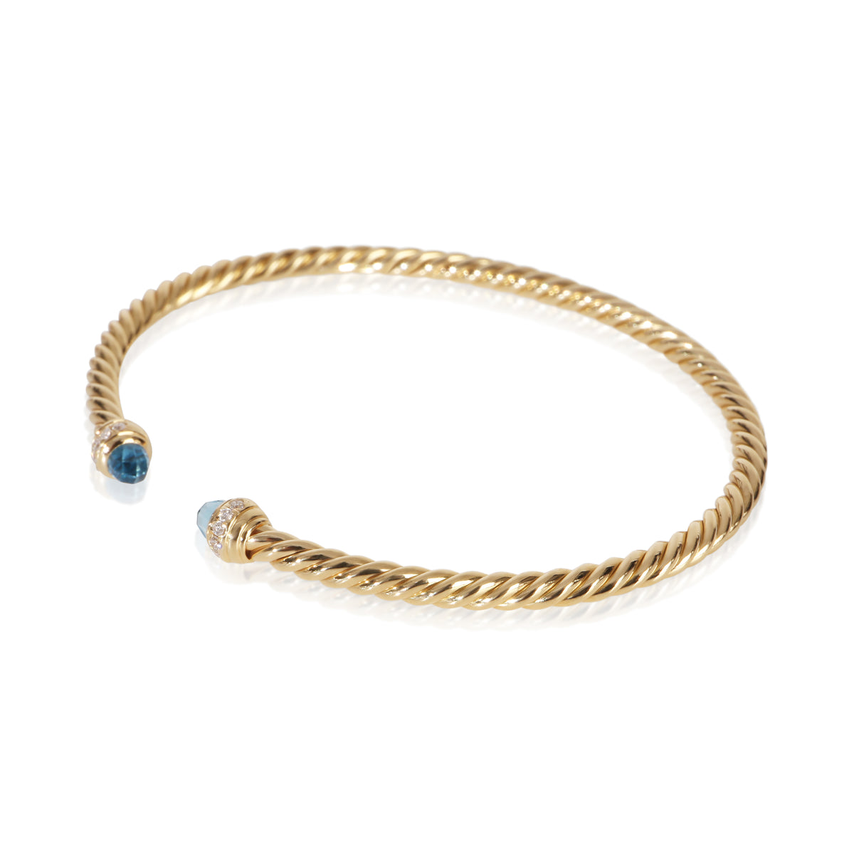 David Yurman Yellow Gold Topaz and Diamond Cablespira Bracelet sv