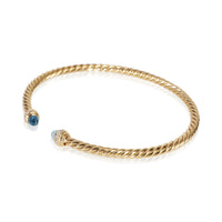 David Yurman Yellow Gold Topaz and Diamond Cablespira Bracelet sv