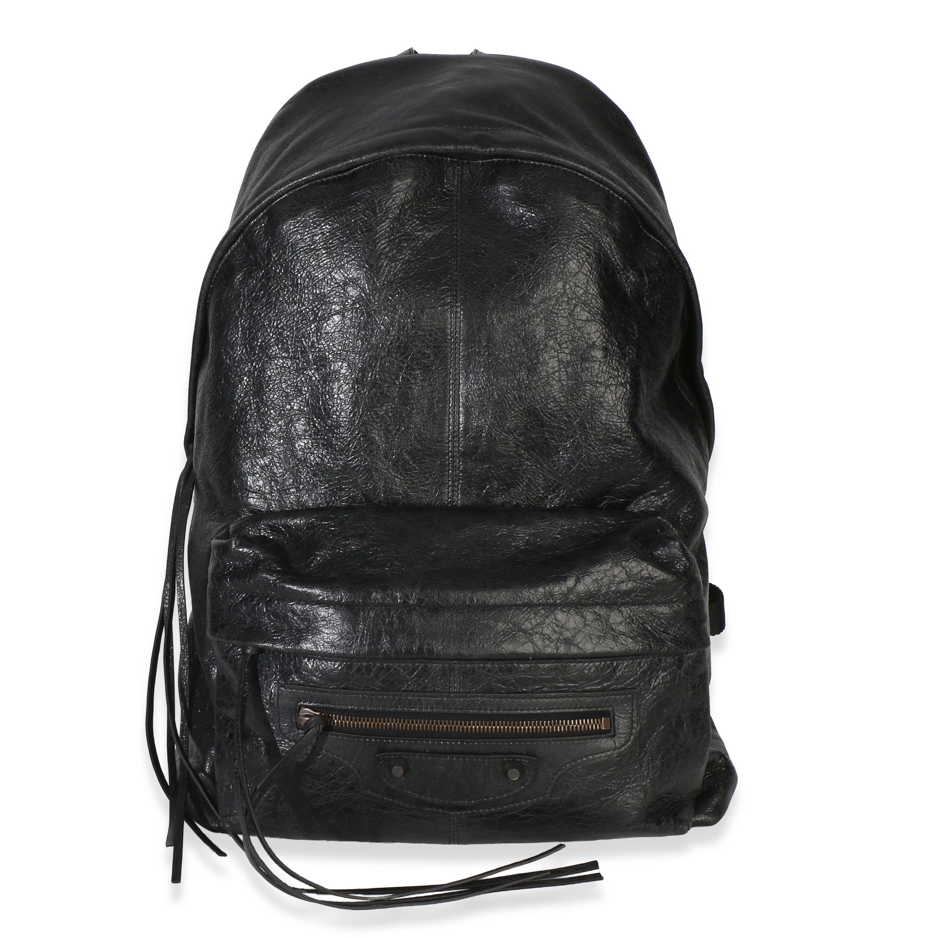 balenciaga black leather backpack Balenciaga Le City Backpack - Black