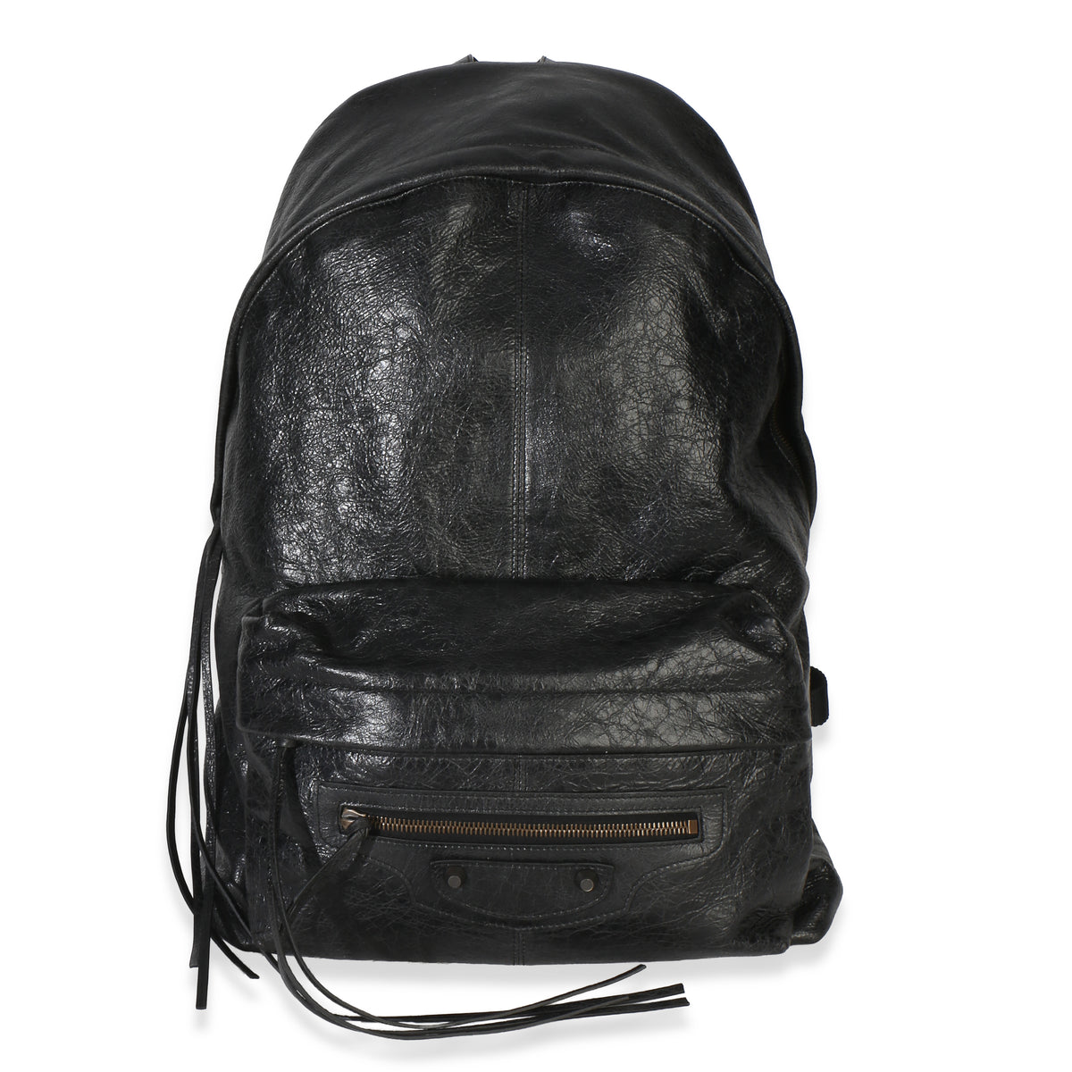 Balenciaga Black Arena Lambskin Le City Backpack Handbag fv