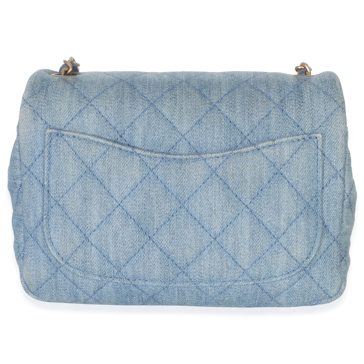 Chanel Blue Quilted Denim Mini Pearl Crush Flap Bag Handbag 4