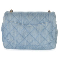 Chanel Blue Quilted Denim Mini Pearl Crush Flap Bag Handbag 4