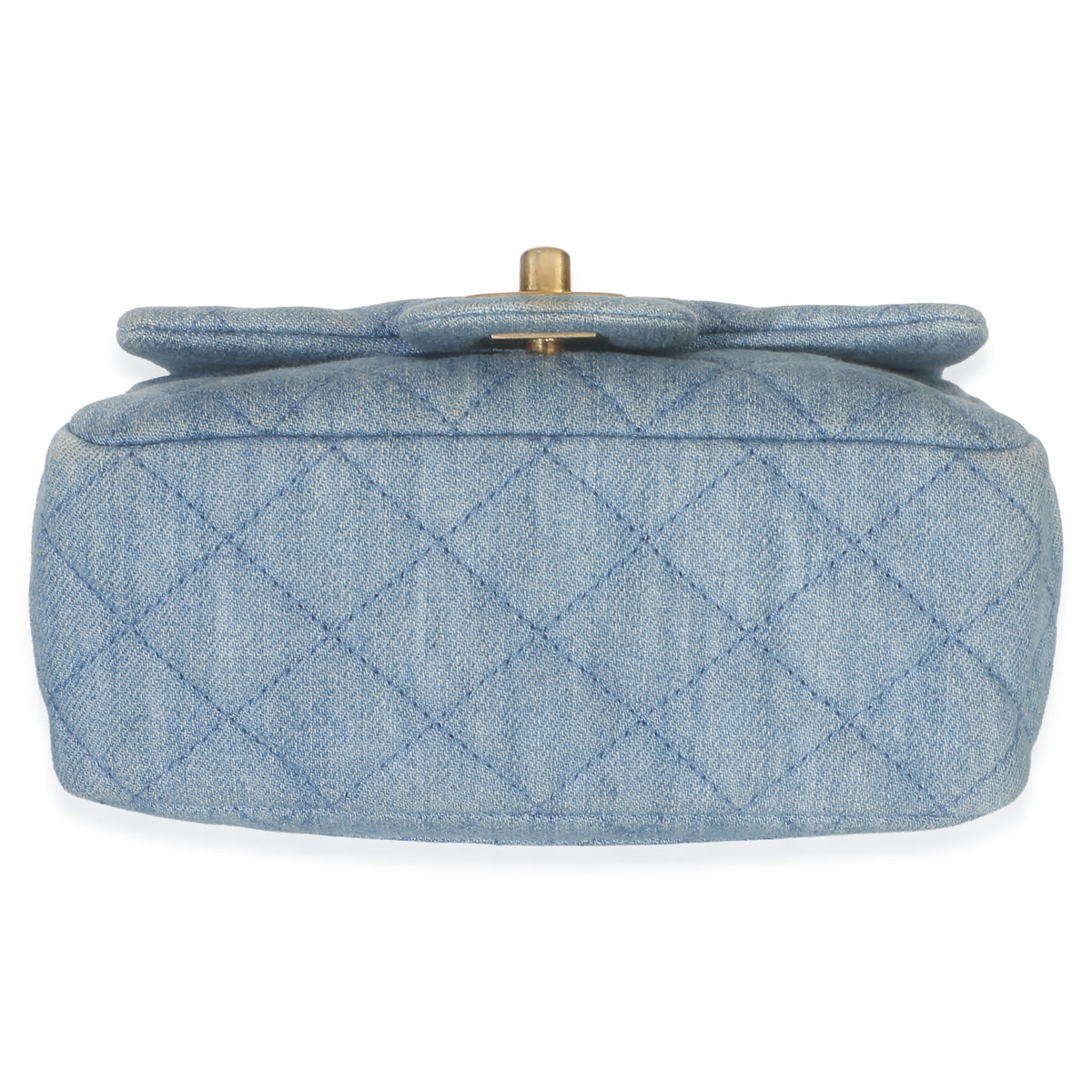 Chanel Blue Quilted Denim Mini Pearl Crush Flap Bag Handbag 5