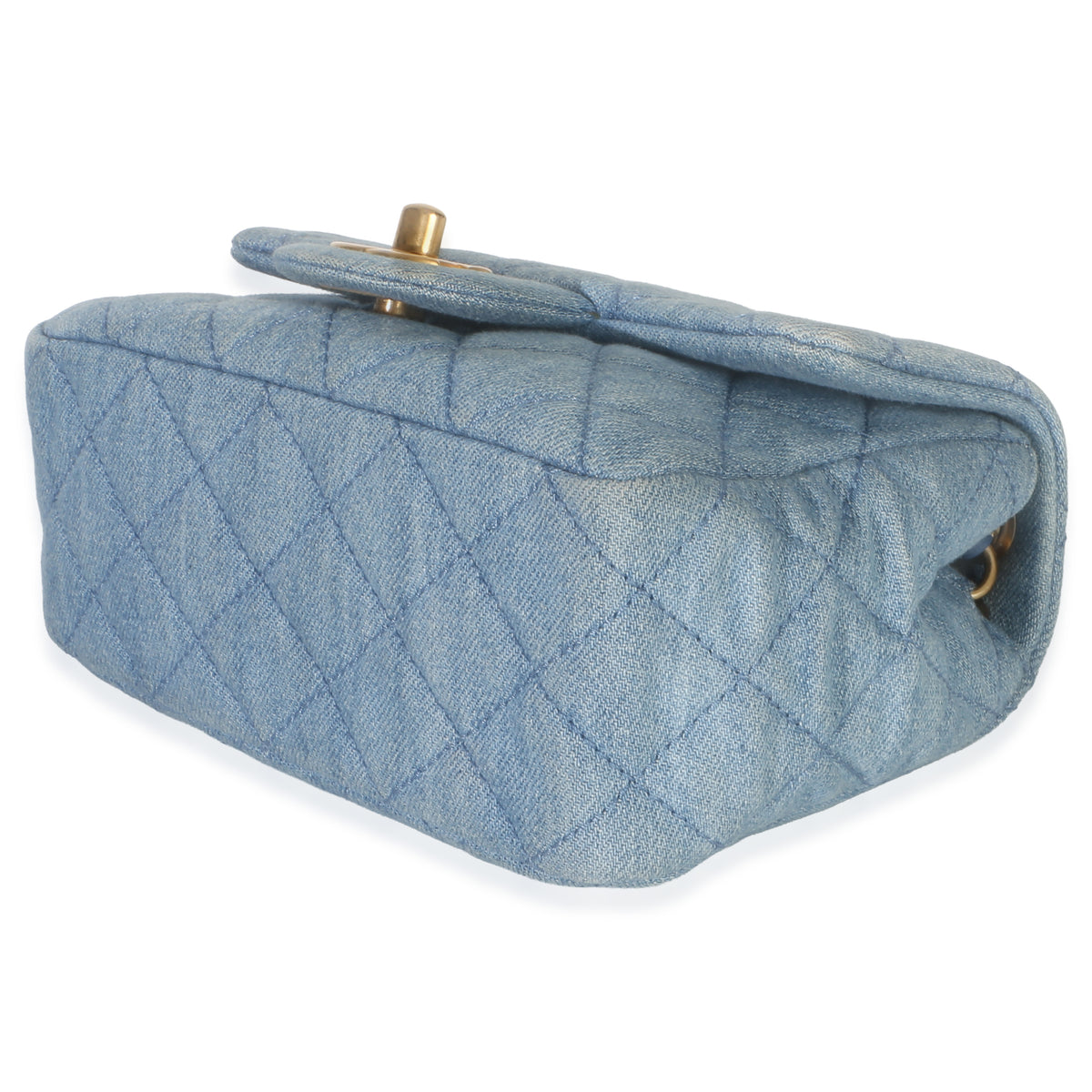 Chanel Blue Quilted Denim Mini Pearl Crush Flap Bag Handbag 6