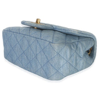 Chanel Blue Quilted Denim Mini Pearl Crush Flap Bag Handbag 6