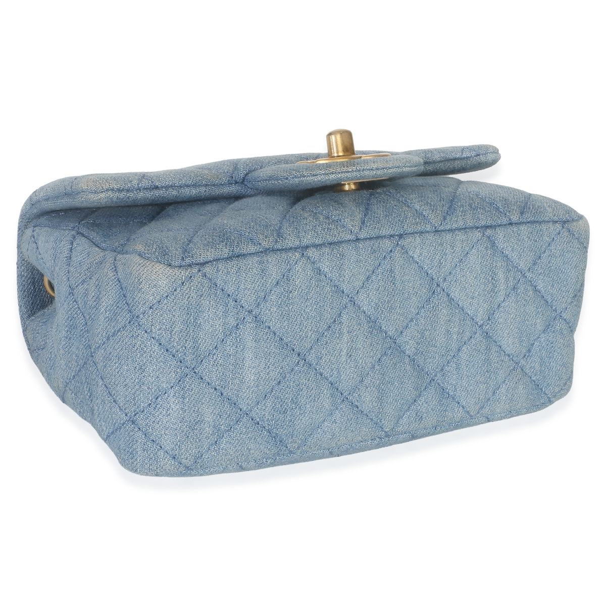 Chanel Blue Quilted Denim Mini Pearl Crush Flap Bag Handbag 7