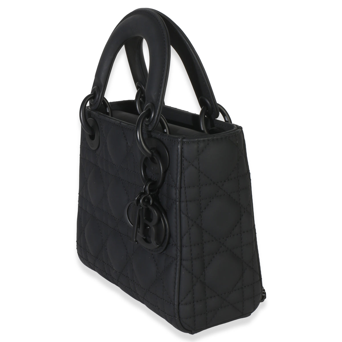 Christian Dior Black Ultra Matte Supple Cannage Calfskin Mini Lady Dior Handbag 2