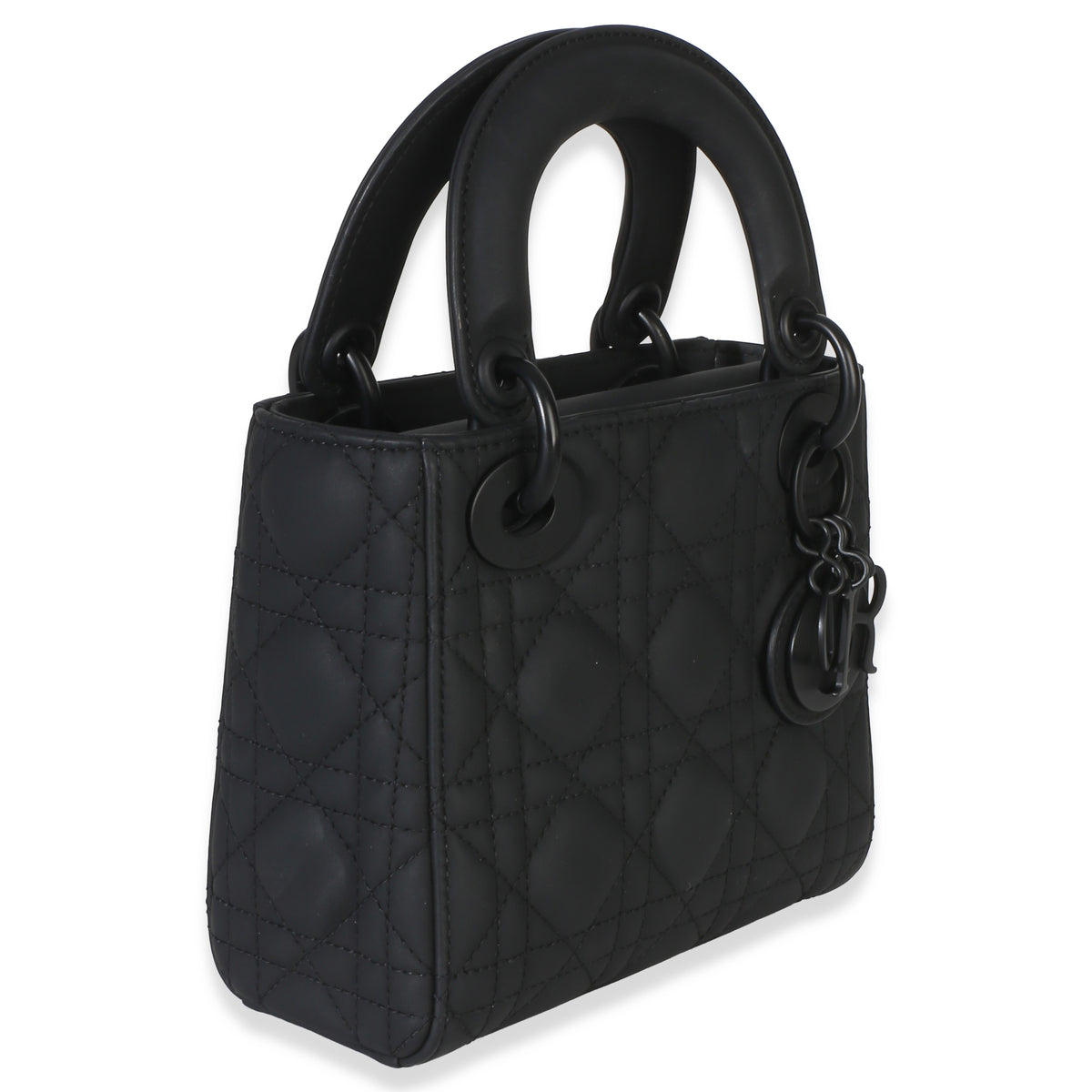 Christian Dior Black Ultra Matte Supple Cannage Calfskin Mini Lady Dior Handbag 3