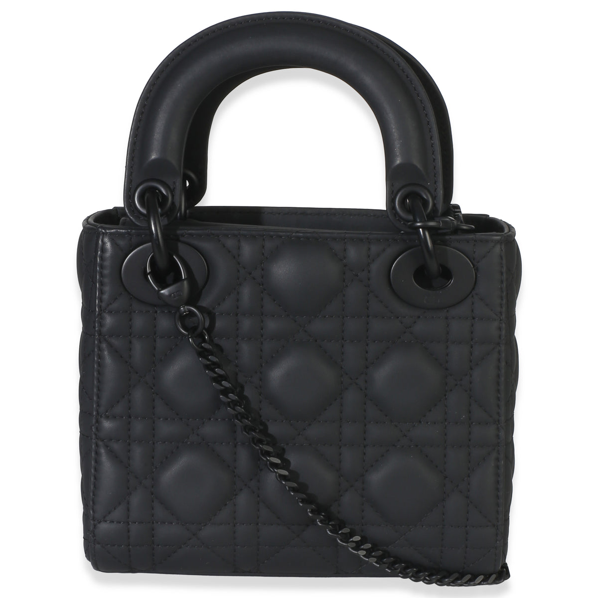 Christian Dior Black Ultra Matte Supple Cannage Calfskin Mini Lady Dior Handbag 4