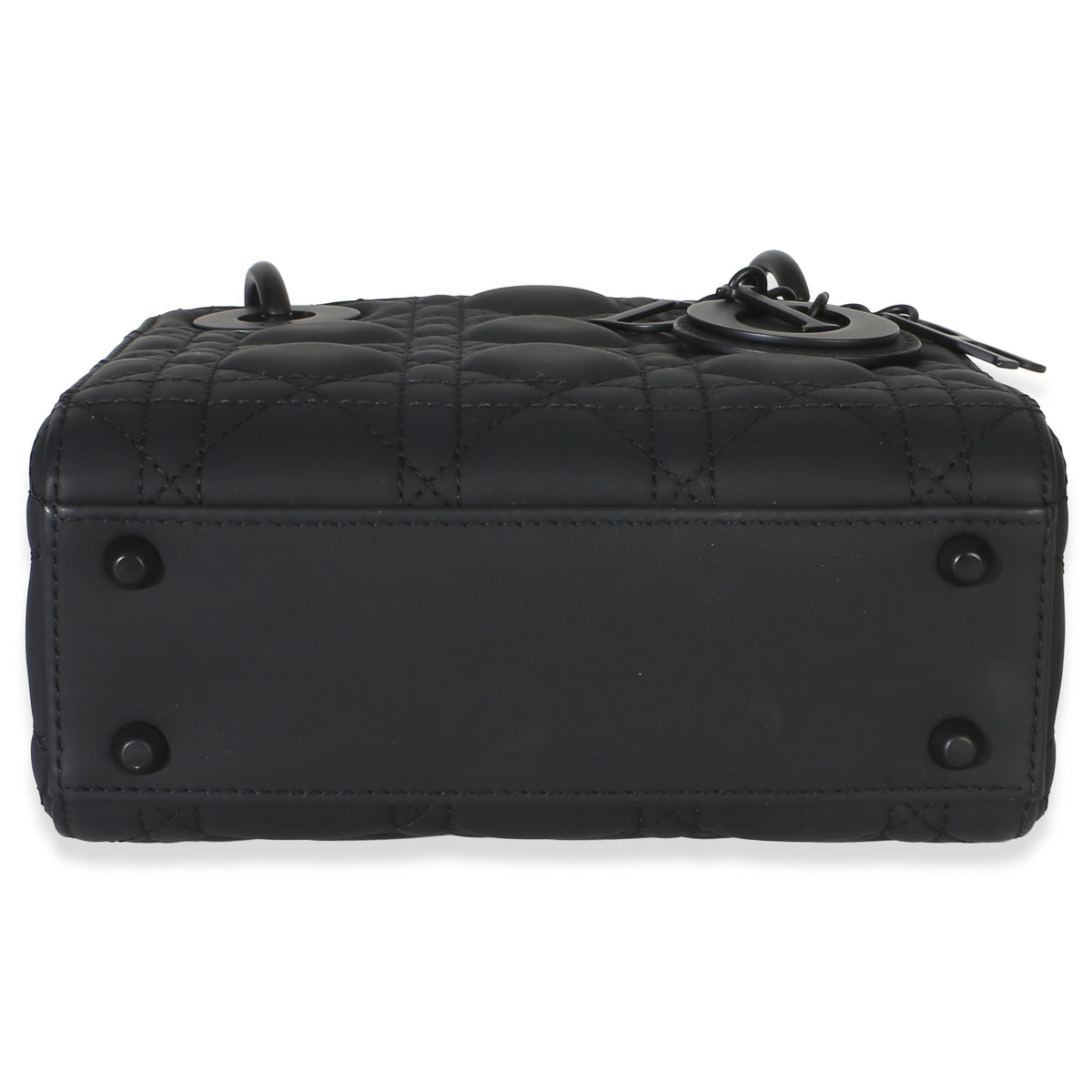 Christian Dior Black Ultra Matte Supple Cannage Calfskin Mini Lady Dior Handbag 5