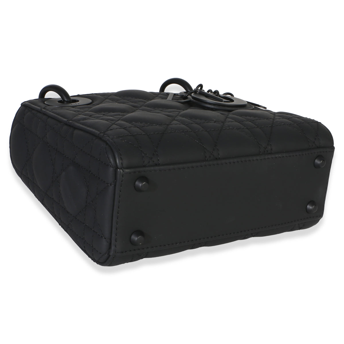 Christian Dior Black Ultra Matte Supple Cannage Calfskin Mini Lady Dior Handbag 7
