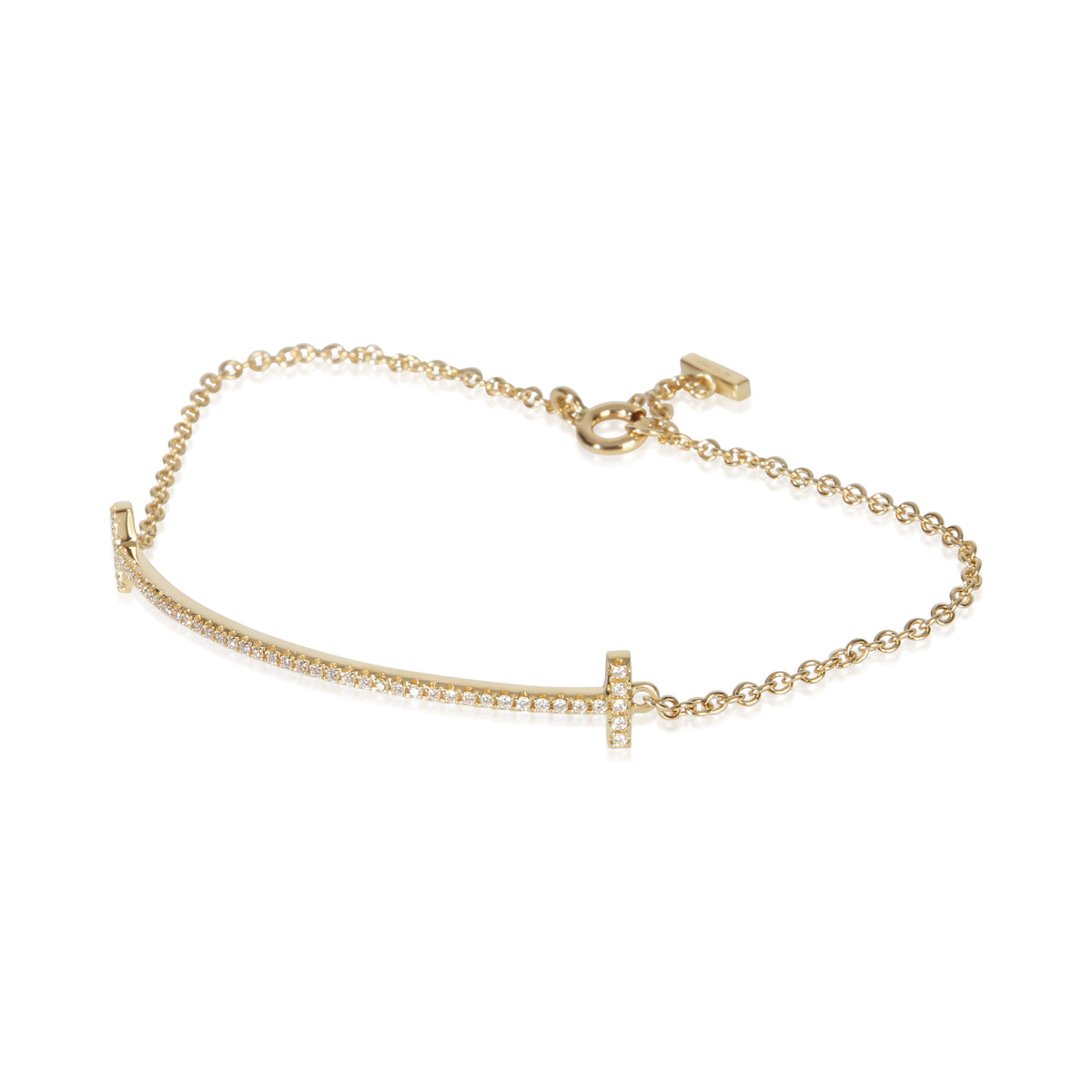 Tiffany & Co. Yellow Gold Diamond Tiffany T Smile Bracelet sv