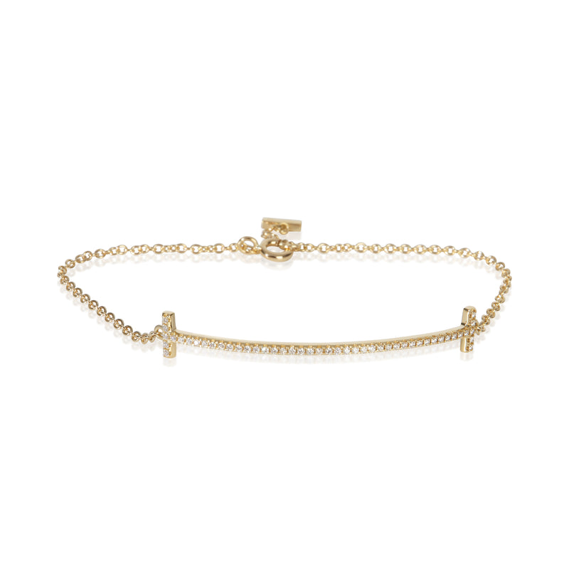 Tiffany & Co. Yellow Gold Diamond Tiffany T Smile Bracelet fv