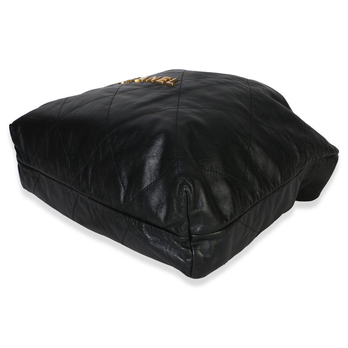 Chanel Black Quilted Crumpled Calfskin Large  22 Hobo Handbag 7