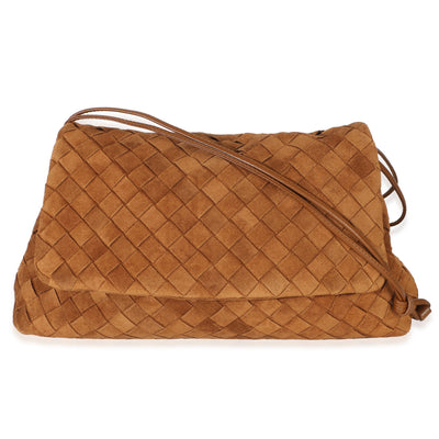 Bottega Veneta Amber Intrecciato Suede Giorno Shoulder Bag Handbag id