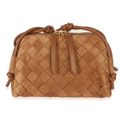Bottega Veneta Amber Intrecciato Suede Mini Concert Pouch Handbag id