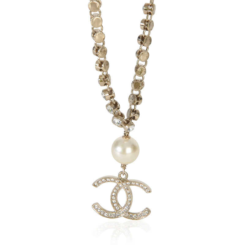 Chanel Gold Plated  2021 Strass & Faux Pearl Necklace id