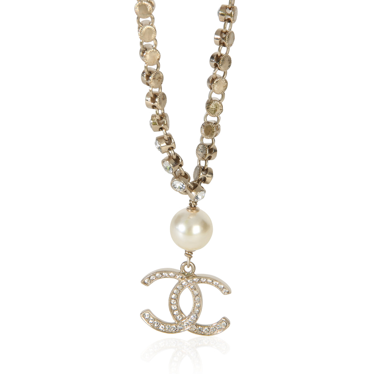 Chanel Gold Plated  2021 Strass & Faux Pearl Necklace id