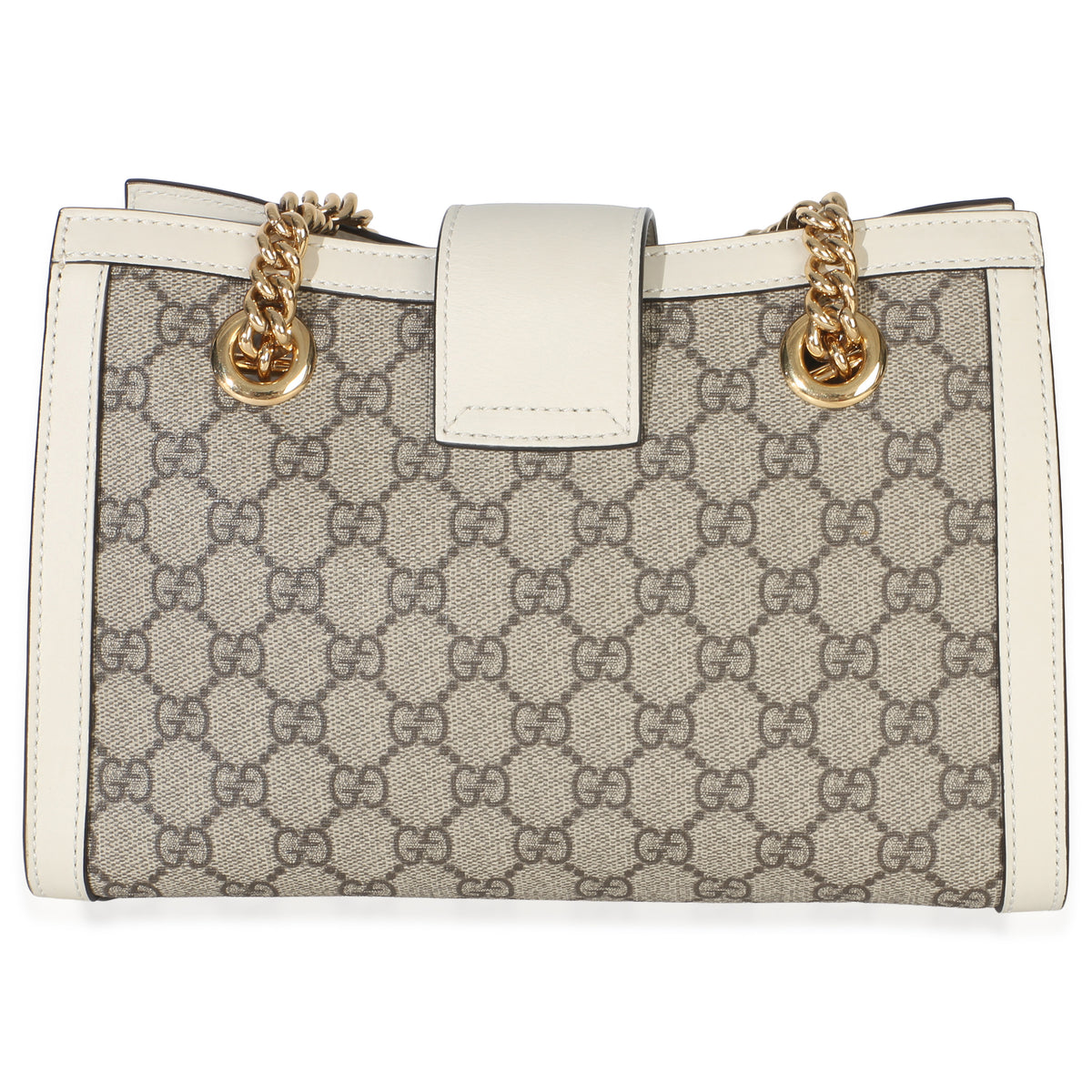 Gucci White GG Supreme Canvas Small Padlock Tote Handbag 4