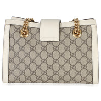 Gucci White GG Supreme Canvas Small Padlock Tote Handbag 4