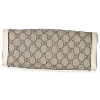 Gucci White GG Supreme Canvas Small Padlock Tote Handbag 5