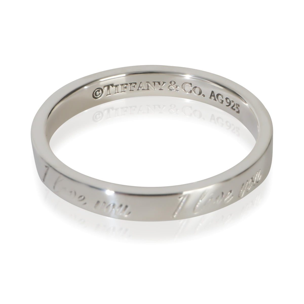 Tiffany & Co. Sterling Silver  Notes I Love You Ring 3