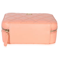 Chanel Coral Quilted Lambskin Pearl Crush Camera Vanity Case Handbag 5