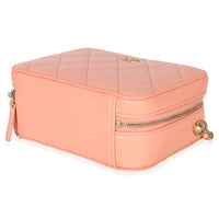Chanel Coral Quilted Lambskin Pearl Crush Camera Vanity Case Handbag 6