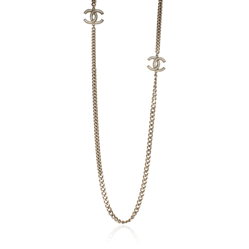Chanel Gold Plated  2015 CC Station Necklace fv