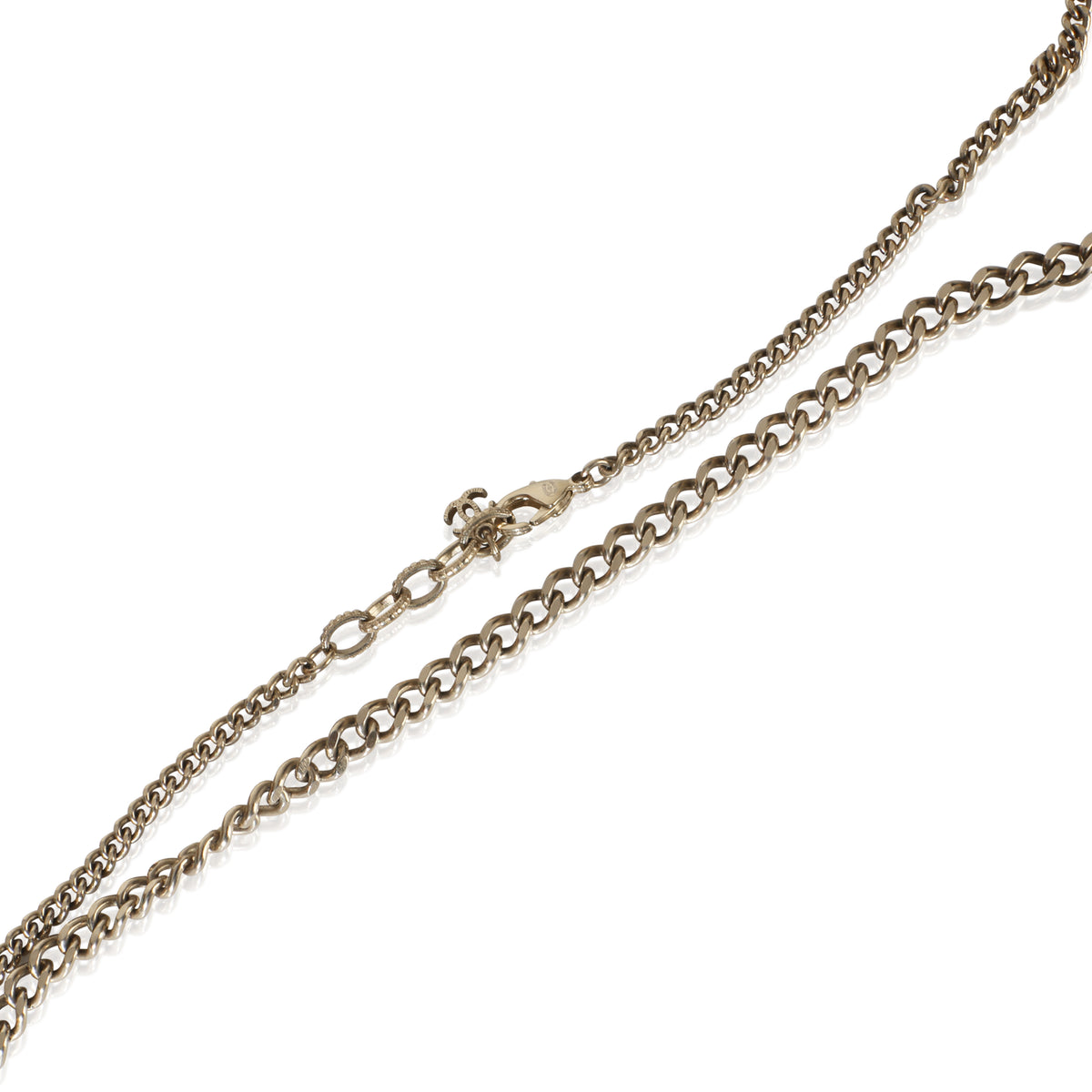 Chanel Gold Plated  2015 CC Station Necklace sv