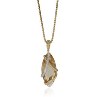 David Yurman Yellow Gold Citrine and Diamond Cable Wrap Pendant fv