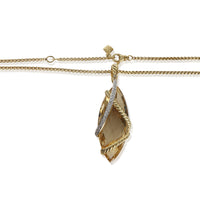 David Yurman Yellow Gold Citrine and Diamond Cable Wrap Pendant sv