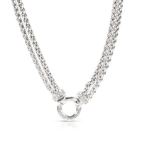 David Yurman Sterling Silver Diamond Wheat Necklace