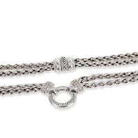 David Yurman Sterling Silver Diamond Wheat Necklace