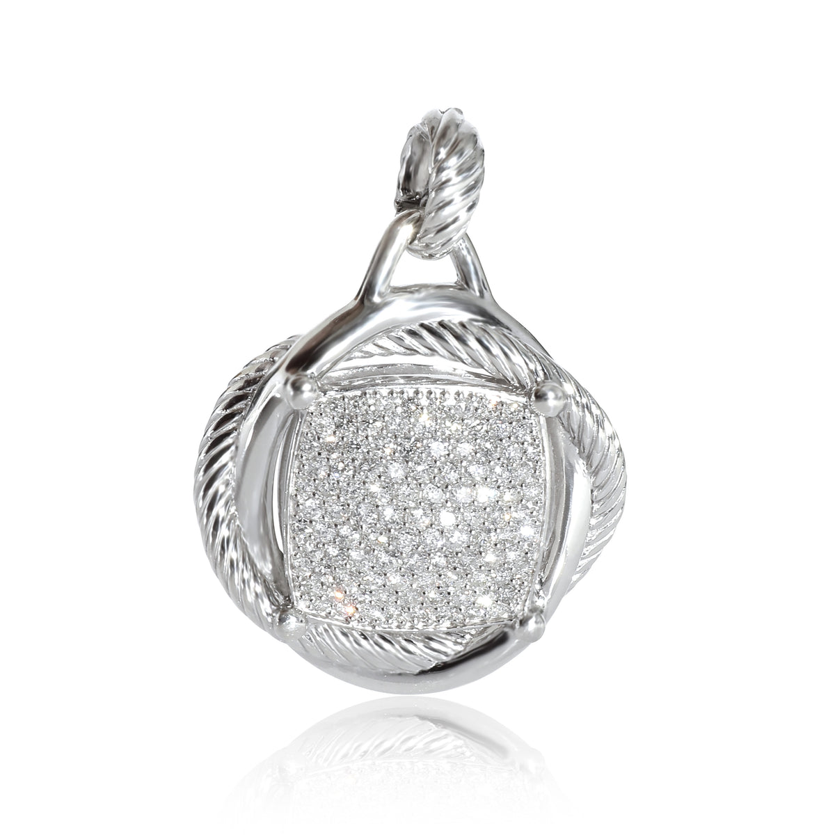 David Yurman Sterling Silver Diamond Large Infinity Pendant